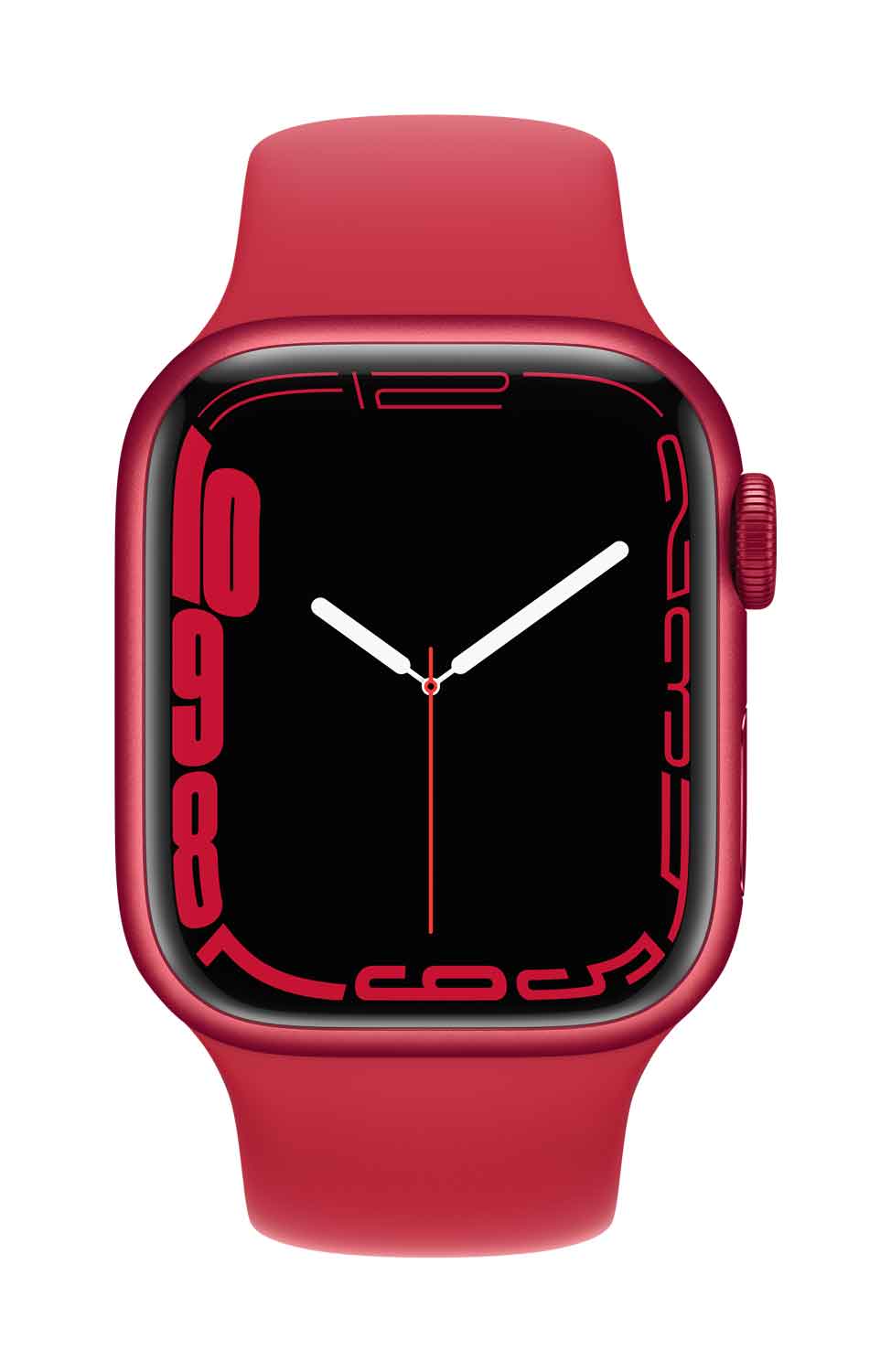 Apple Watch S7 Aluminium 41mm Cellular Rot Sportarmband rot 41 mm Aluminiumgeh?äuse Rot, Sportarmband rot. Armband 140-210 mm Umfang. (MKHV3FD/A)