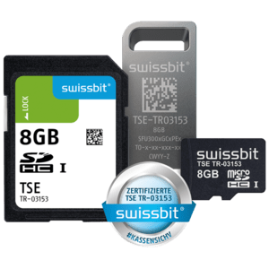 Swissbit TSE, microSD-Karte, 8 GB Technische Sicherungseinrichtung (TSE-Modul), Bauform: microSD-Karte, Verschlüsselung: 384 Bit, SE Leistung (Signatur): 250 ms, Lebensdauer: 20 Mio. Signaturen, Speicherplatz: 8 GB, Zertifikatslaufzeit 5 Jahre (SFSD8192N3PM1TO-E-LF-C32-JA0) (geöffnet)