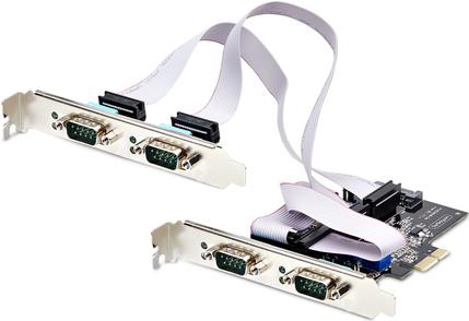 STARTECH.COM 4-Port Serielle PCIe Karte PCI Express zu RS232/RS422/RS485 DB9 Serielle Karte 16C1050 UART ESD Schutz Windows/Linux (PS74ADF-SERIAL-CARD)