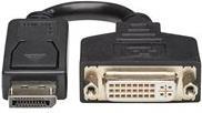 Eaton PowerWare Tripp Lite 15,20cm (6") Displayport to DVI Adapter Video Converter DP-M to DVI-I-F 15,20cm (6") (P134-000)