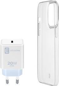 Cellularline Starter Kit Handy-Schutzhülle 15,5 cm (6.1" ) Cover Transparent - Weiß (STARTKITIPH14)