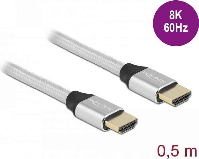 DeLOCK 85365 HDMI-Kabel 0,5 m HDMI Typ A (Standard) Silber (85365)