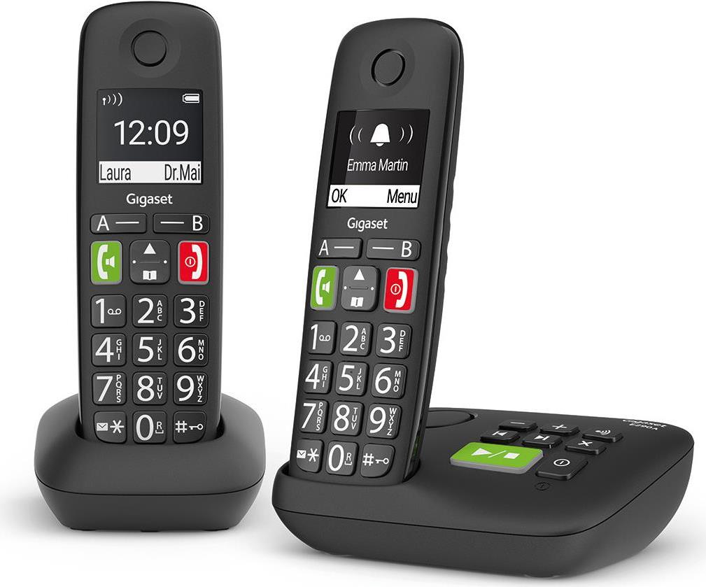 GIGASET COMMUNICATIONS GIGASET E290AD - DECT Telefon, 2 Mobilteile, Basis, Ladeschale, Anrufbeantworter (L36852-H2921-B101)