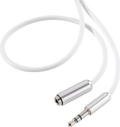 SpeaKa Professional SP-7870516 Klinke Audio Verlängerungskabel [1x Klinkenstecker 3.5 mm - 1x Klinkenbuchse 3.5 mm] 0.50 m Weiß SuperSoft-Ummantelung (SP-7870516)