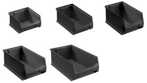 allit Sichtlagerkasten ProfiPlus GripBox 3, ESD, schwarz Größe 3, elektrisch ableitfähig, hohe Belastbarkeit, - 1 Stück (456122)