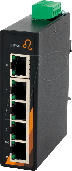EXSYS GmbH 5 Port Industrie Ethernet Switch, Kompakt (EX-6200)