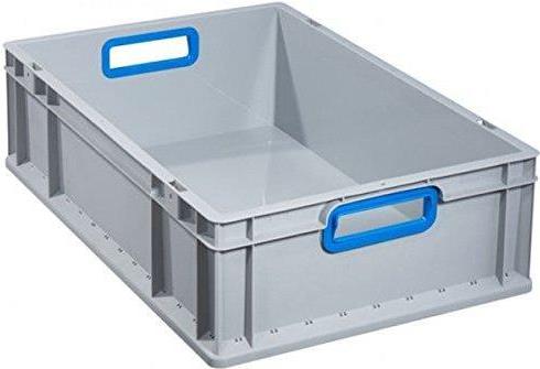 allit Aufbewahrungsbox ProfiPlus EuroBox 632, grau/blau Eurobox aus PP, offene Griffe, stapelbar, widerstandsfähig - 1 Stück (456775)