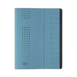 ELBA chic-Ordnungsmappe, A4, blau, mit 12 Fächern, Karton 450 g/qm, Fächer mit Blankotaben, Vorderdeckel mit Tabauf- (42496 BL)
