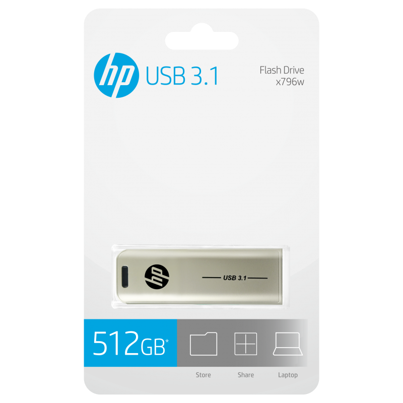 HP x796w USB-Stick 512 GB USB Typ-A 3.2 Gen 1 (3.1 Gen 1) Silber (HPFD796L-512)