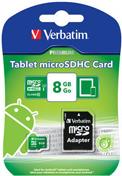 Verbatim Micro SD Card 8GB SDHC Class 10 inkl. Adapter - Green (44042)