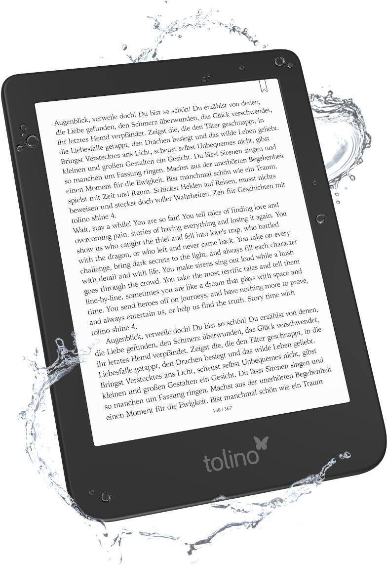Tolino shine 4 eBook-Reader Touchscreen 16 GB WLAN Schwarz - Blau (CF74487)