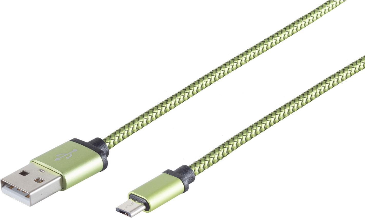 S-Conn 14-50127 USB Kabel 2 m USB 2.0 USB A Micro-USB B Grün (14-50127)