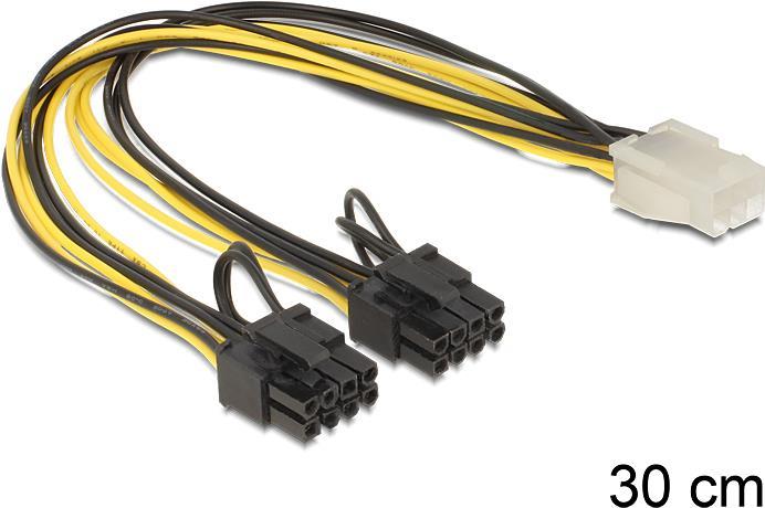 Delock PCI Express Stromkabel 6 Pin Buchse > 2 x 8 Pin Stecker 30 cm (83433)