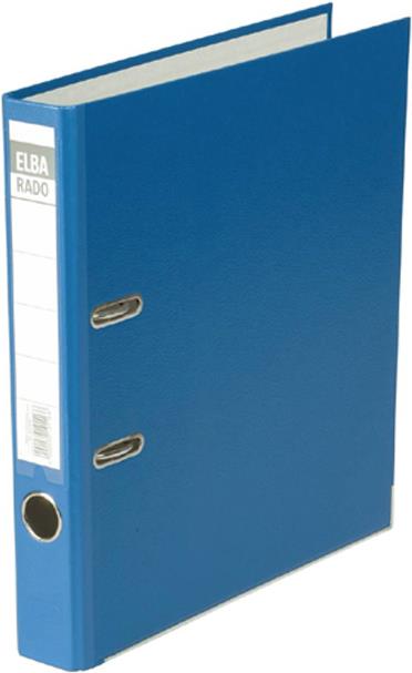 ELBA Ordner rado brillant, Rückenbreite: 50 mm, blau DIN A4, Einband außen / innen aus Acrylaten veredeltem (10414 BL)