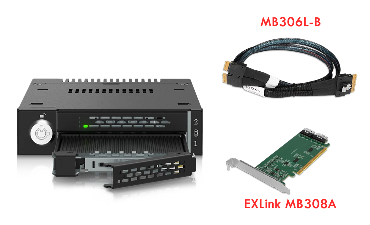 ICY Dock ToughArmor MB834MK-B V2 3.5" M.2 NVMe SSD Mobile Rack Schwarz