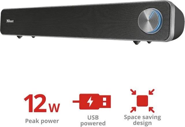 Trust Arys PC-Soundbar 12 W Schwarz
