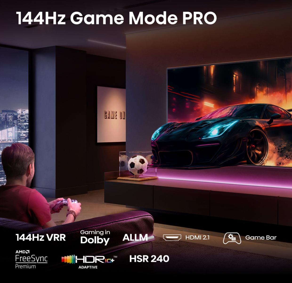Hisense 43E7Q PRO QLED Smart-TV 43" 4K Ultra HD 144 Hz Schwarz