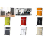 PAPERFLOW Rollcontainer "easyBox", 1 Schub, weiß / buche Polystyrol, Sichtblende aus ABS-Kunststoff, 4 Rollen, - 1 Stück (EBHVCV.23)