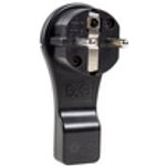 AS Schwabe 45039 Schutzkontakt-Flachstecker mit Aussteckhilfe 230 V Schwarz IP20 (45039)