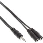 InLine® Klinken Y-Kabel, 3,5mm Klinke Stecker an 2x 3,5mm Klinke Buchse, Stereo, 5m (99300D)