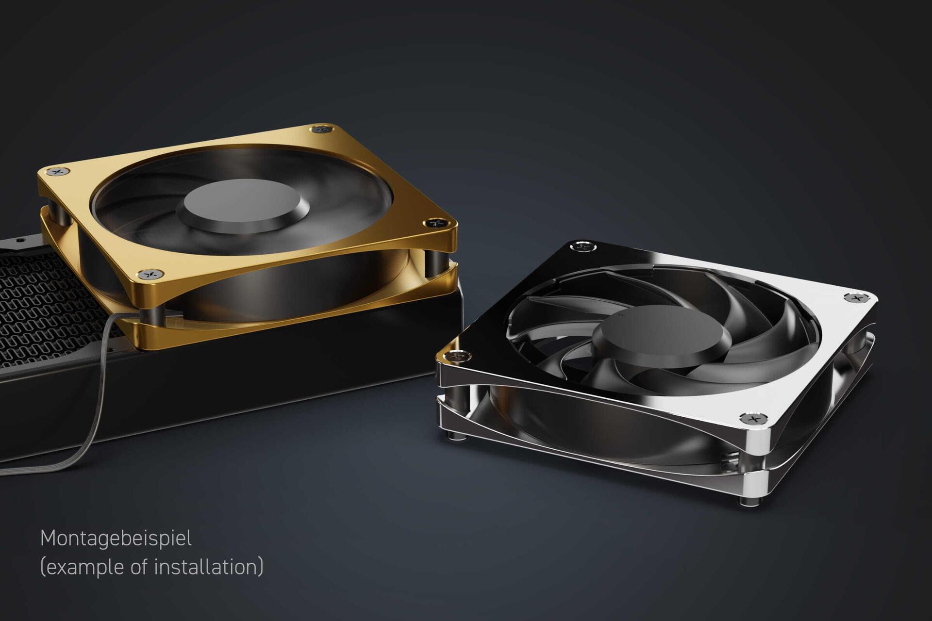 Alphacool Apex Stealth Metall 12 cm Lüfter 400–2000 RPM Chrom
