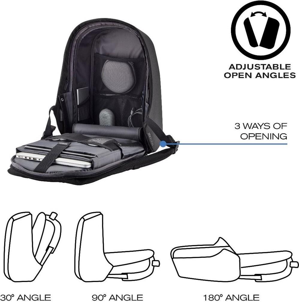 XD Design Bobby Hero Regular Notebook-Rucksack 15,6" Anthrazit, Schwarz