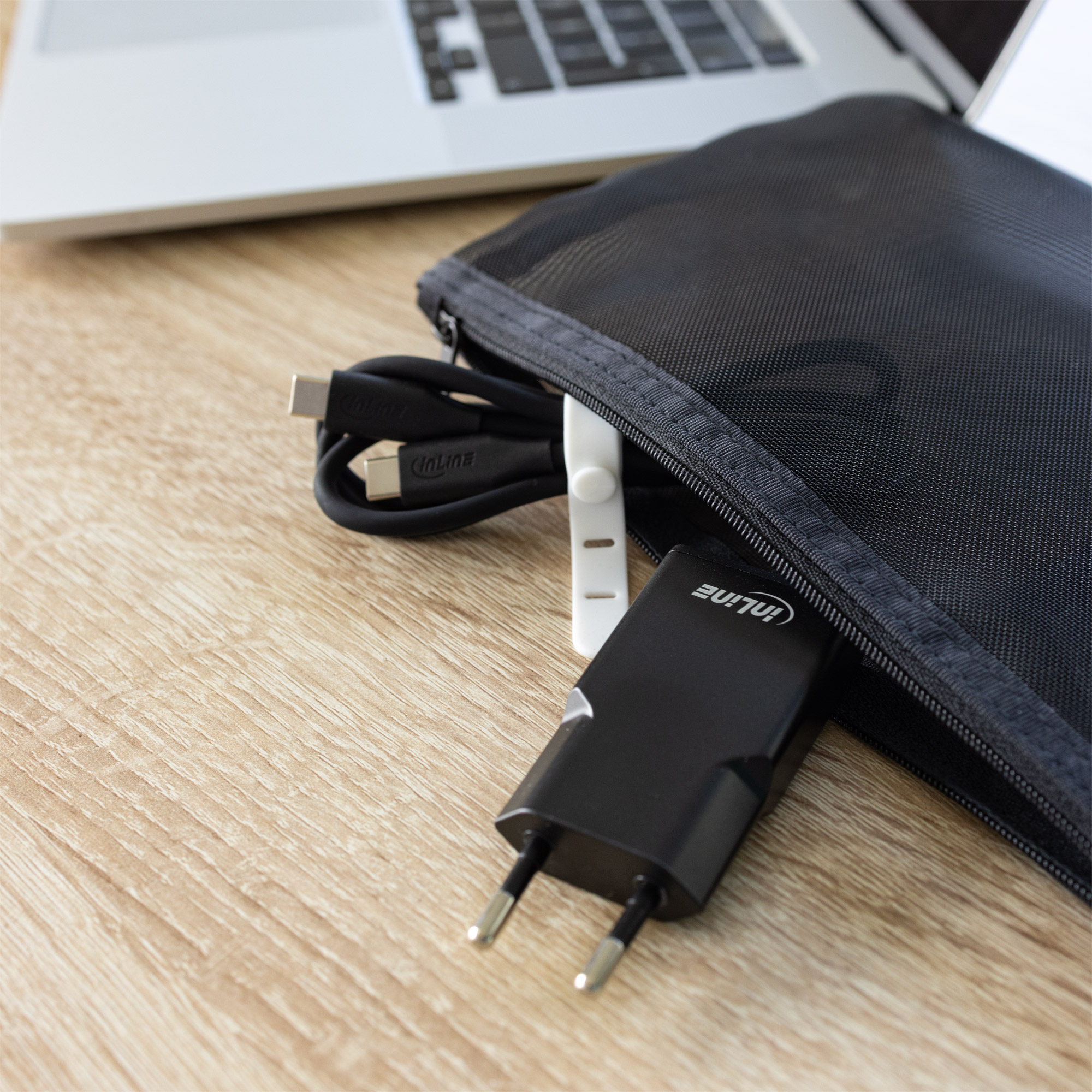 InLine Black Cookie USB-C Ladegerät 30W GaN Dual USB-C PD/PPS Schwarz