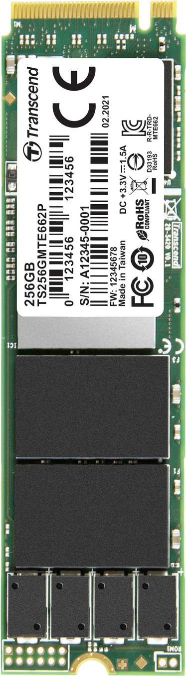 Transcend MTE662P M.2 256 GB PCI Express 3.1 NVMe 3D NAND (TS256GMTE662P)