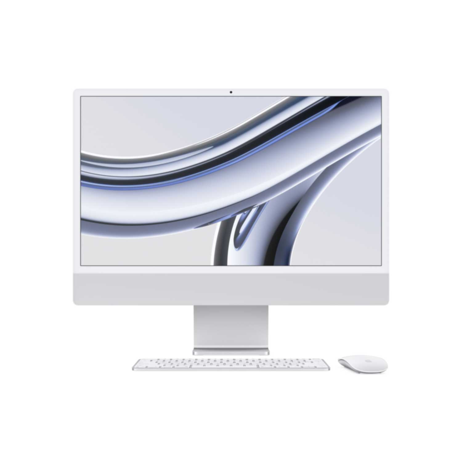 APPLE iMac Z195 59,62cm 23,5Zoll Apple M3 8C CPU/8C GPU/16C N.E. 24GB 1TB SSD Gbit Eth. MM+MT MaKey TID DE - Silber (Z195-MQR93D/A-ADAS)