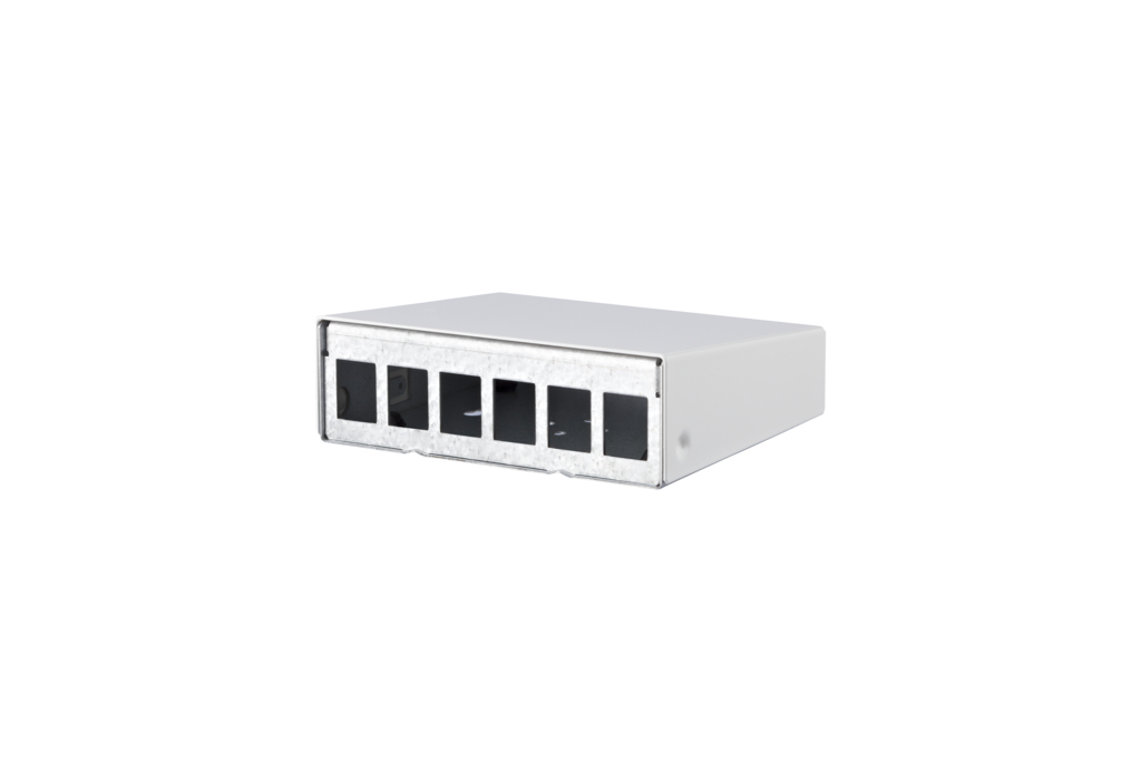 METZ CONNECT Keystone-Aufputzdose 130861-0602KE 6 Ports Wandmontage DIN-Schiene Pure White RAL 9010