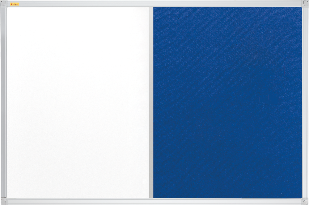 FRANKEN Kombitafel X-tra! Line (B)1.200 x (H)900 mm, blau Weißwand- und Filztafel auf einem Board, Whiteboardfläche: