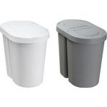 plast team Abfalltrenner SEATTLE DUO, 2 x 25 Liter, weiß Material: PP, 2 Abfallbehälter, Deckel besteht aus 2 - 1 Stück (13540800)