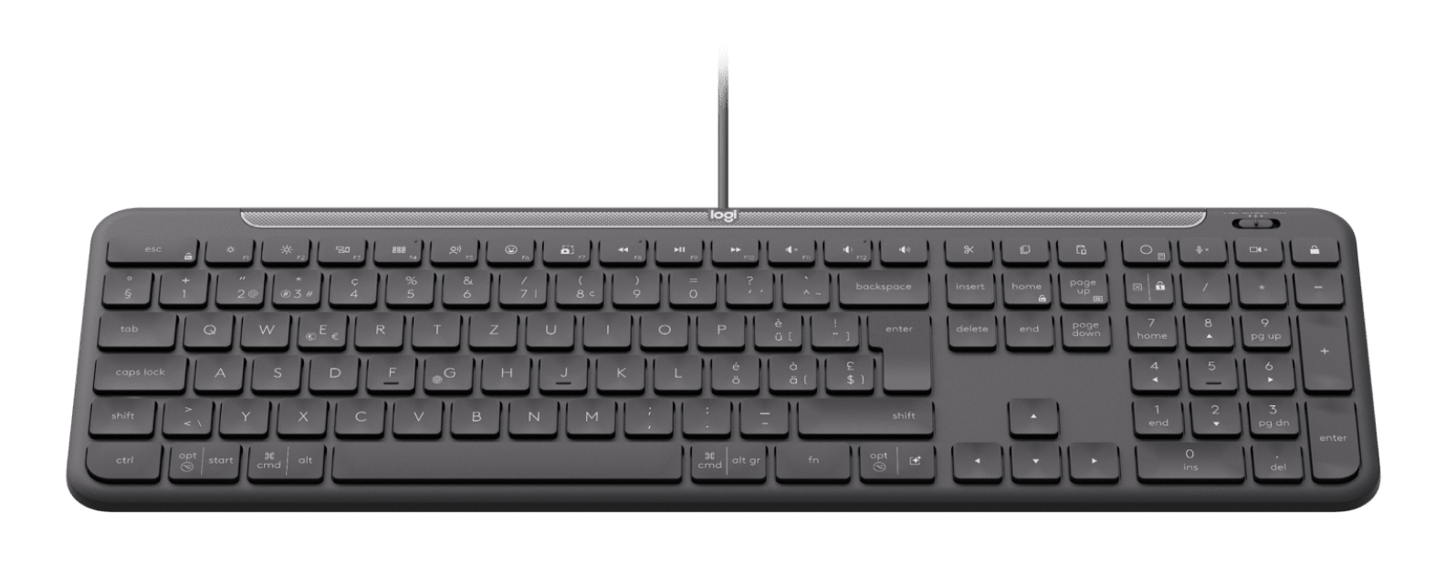 Logitech Signature Slim Wired K620 for Business Tastatur USB-C QWERTY US International Graphite