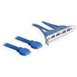 DeLOCK Slotblech USB3.0 Pin Header 19 Pin 2 x intern > 4 x USB3.0-A Buchse extern - Slotblech (82974)