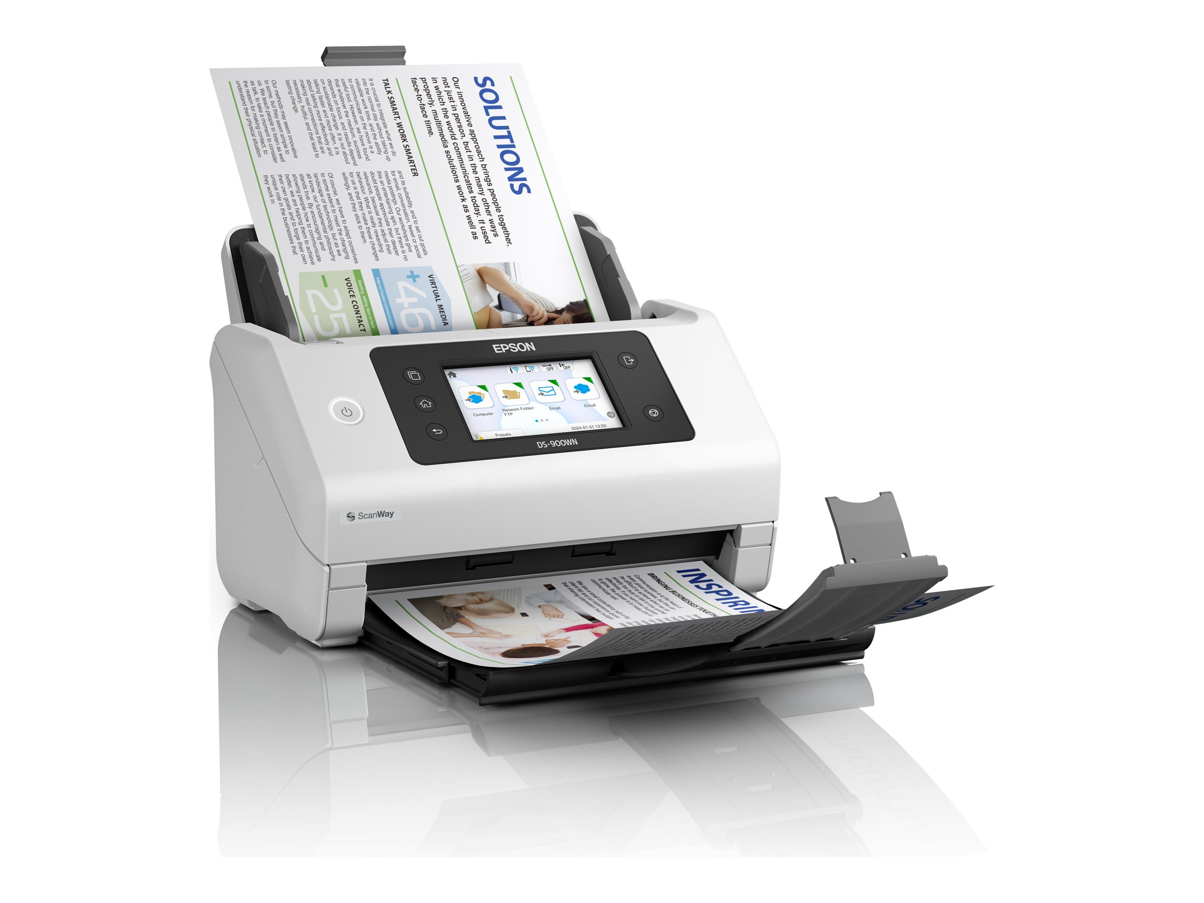 Epson WorkForce DS-900WN A4 Dokumentenscanner Duplex 600 x 600 dpi Weiß