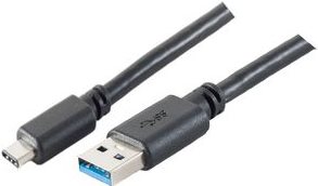 SHIVERPEAKS BASIC-S - USB-Kabel - USB Typ C (M) bis USB3.0 (M) - 1,8m - geformt - Schwarz (BS77141-1