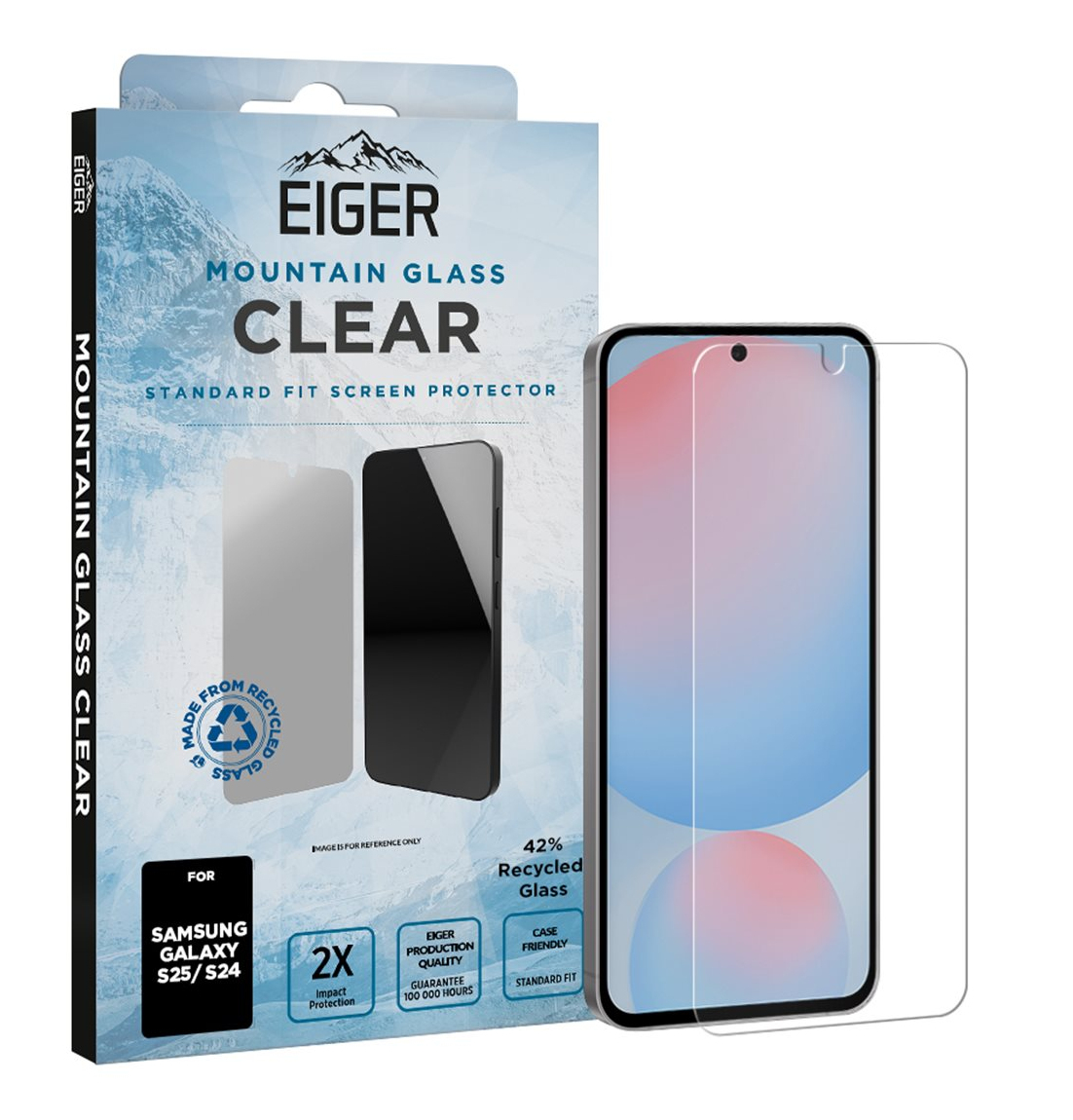 Eiger SP Mountain Glass Clear Displayschutzfolie für Samsung Galaxy S25/S24 6.2" Transparent