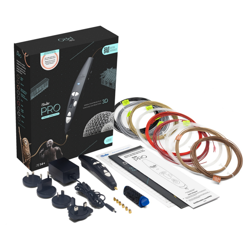 3Doodler Pro III 3D-Stift-Set mit 9 Filamenten Schwarz