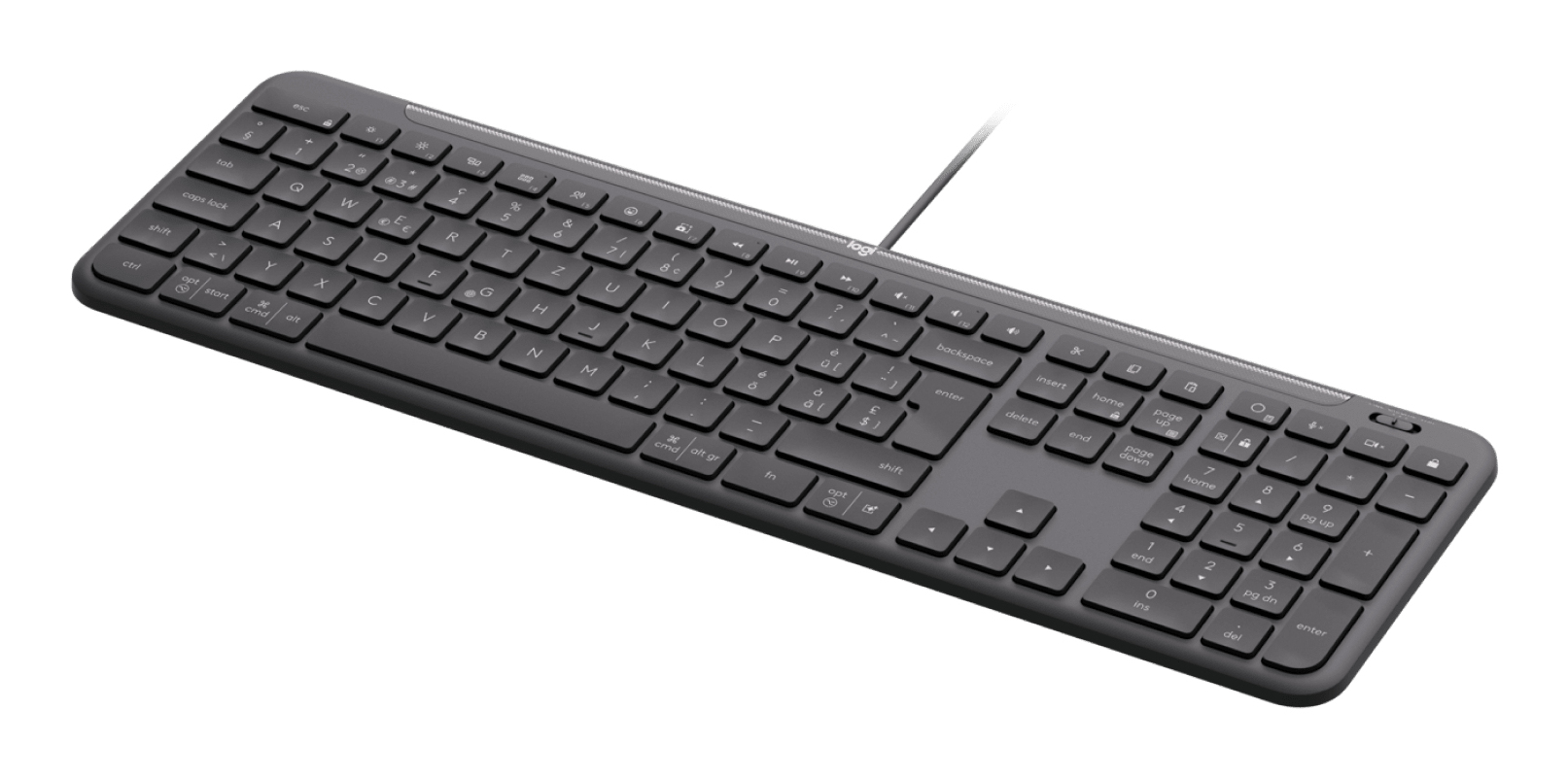 Logitech Signature Slim Wired K620 for Business Tastatur USB-C QWERTY US International Graphite