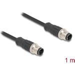 Delock M12 Kabel D-kodiert 4 Pin Stecker zu PVC 1 m (80847)