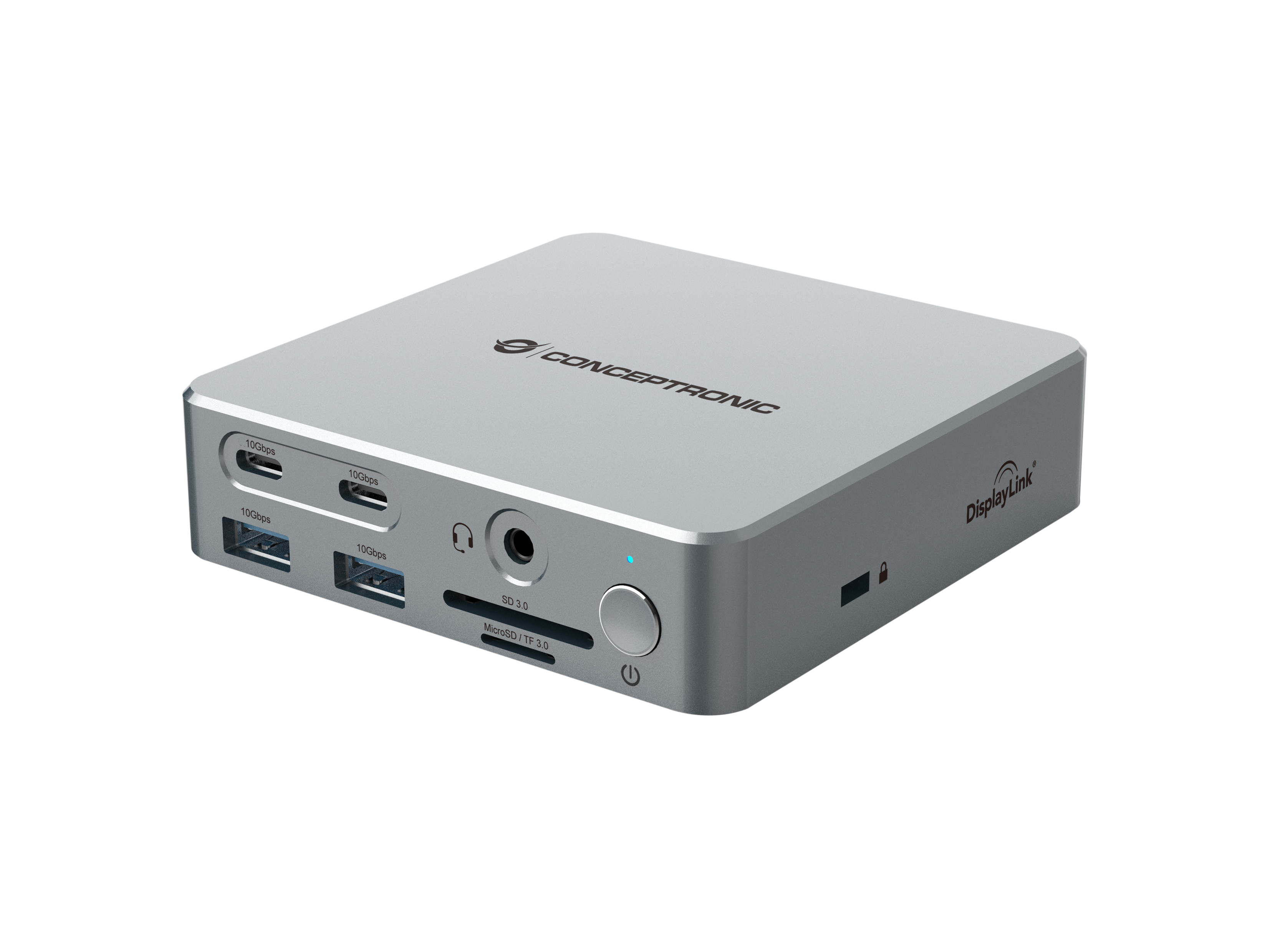 Conceptronic DONN25G 15-in-1 DisplayLink USB 3.2 Gen 2 Dockingstation Silber