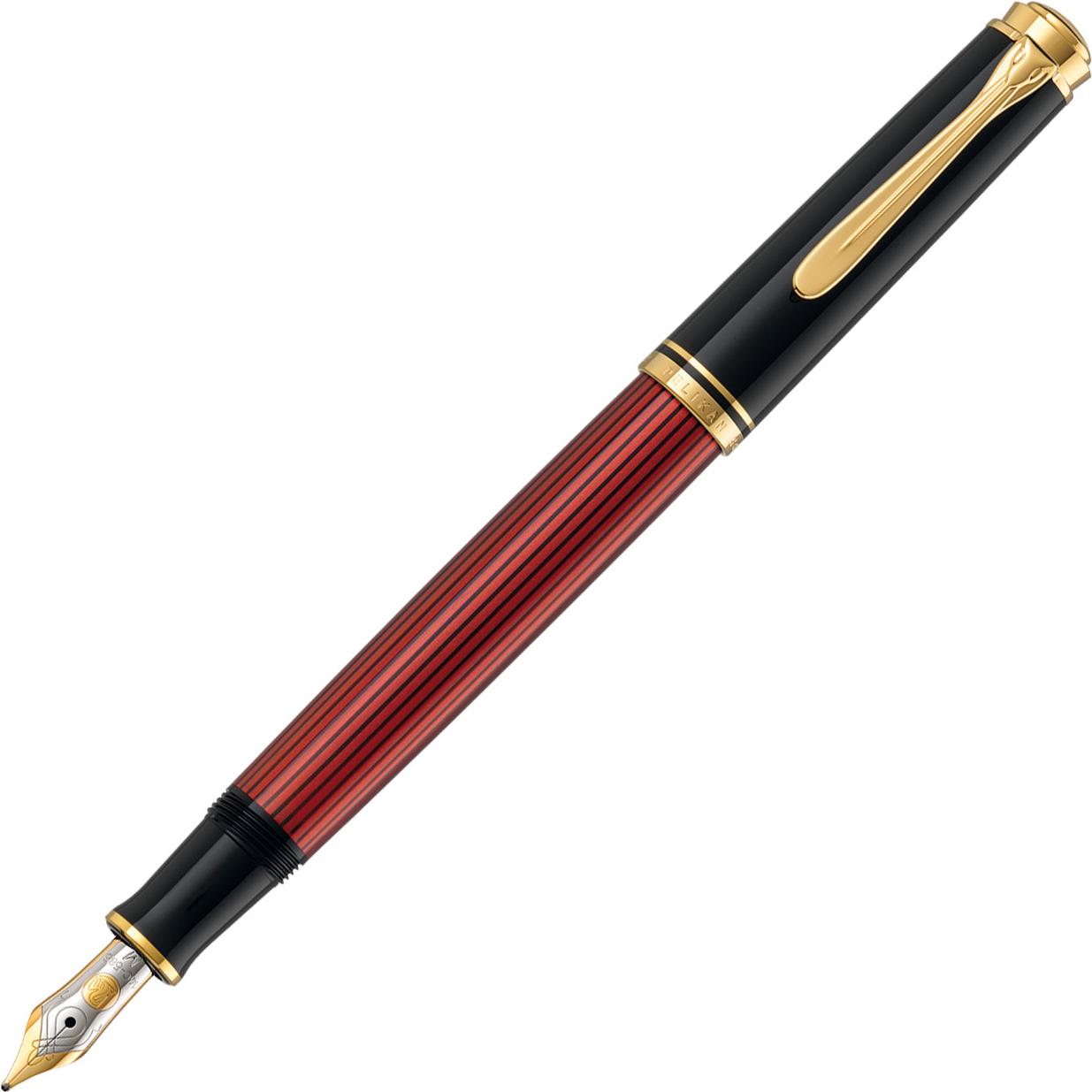 Pelikan M400 Produktfarbe: Schwarz, Gold, Rot, Tintenfüllsystem: Integriertes Befüllsystem, Federform: Kursiv nib