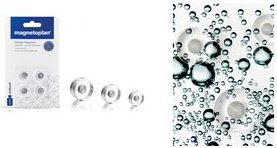 magnetoplan Neodym-Magnete Design, Durchmesser: 20 mm mit transparentem Griff, aus poliertem Acryl, besonders - 1 Stück (1681020)