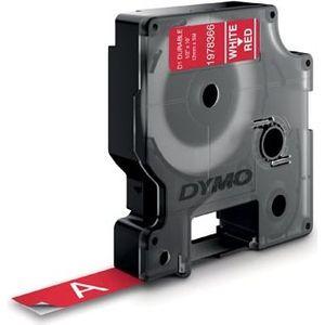 Dymo D1 - Selbstklebende Etiketten - Weiß auf Rot - Rolle (1,2 cm x 3 m) 1 Ro...