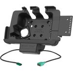 RAM Mounts GDS EZ-Roll'r Halteschale für Zebra ET40/45 (8') Diese RAM Mounts GDS EZ-Roll?r Halteschale ist für die Zebra ET4x 20,30cm (8")  Serie mit IntelliSkin Next Generation Schutzhülle geeignet.Die Halteschale wird durch einen USB-C Anschluss mit Strom versorgt und lädt das Gerät in dem Dock auf.Peripheriegeräte werden über den integrierten USB-A Anschluss unterstützt.Zum Einlegen wird die Unterseite des Gerätes in die Halteschale eingelegt und bis zum Einrasten in die Halteschale gedrückt.Durch die Aussparungen an den Tasten und Anschlüssen können diese weiterhin ohne Einschränkungen genutzt werden.Die Halteschale ermöglicht auch durch die Aussparung der Innenseite, dass die Scanfunktion des Tablets weitergenutzt werden kann.Tablet Zubehör wie z.B. PowerPack Akku können hier zusätzlich untergebracht werden. Die Rückseite der Gerätehalteschale ist für die Aufnahme einer VESA 75x75 mm oder runden Basisplatte (nicht im Lieferumfang enthalten) vorbereitet.Produktmerkmale RAM Mounts RAM-GDS-DOCK-ZE20PDU:Kompatibel mit PowerPack AkkuLeichtes Einlegen und einfache EntnahmeZusätzliche Montageplatte für die Befestigung zusätzlicher Geräte oder ZubehörNur mit IntelliSkin Next Generation Schutzhülle nutzbarAnschlussbuchse: USB-CAusgangsleistung: 60WAusgangsspannung: 5-20V @ 3AAusgangsbuchse: USB-A 2.0 (Peripheriegerät - 500mAh)Übertragungsgeschwindigkeit: 12MbpsEingangs-Kabellänge: ca. 21 cmAusgangs-Kabellänge: ca. 21 cmZertifikate: RoHS, WEEE, CE & UKCAZusätzlicher Hinweis: Für eine Nutzung der Halterung benötigen Sie die RAM-GDS-SKIN-ZE20C-NG Schutzhülle.Abgebildete Geräte gehören nicht zum Lieferumfang.Es wird ausschließlich die RAM-GDS-DOCK-ZE20PDU Halteschale geliefert. (RAM-GDS-DOCK-ZE20PDU)