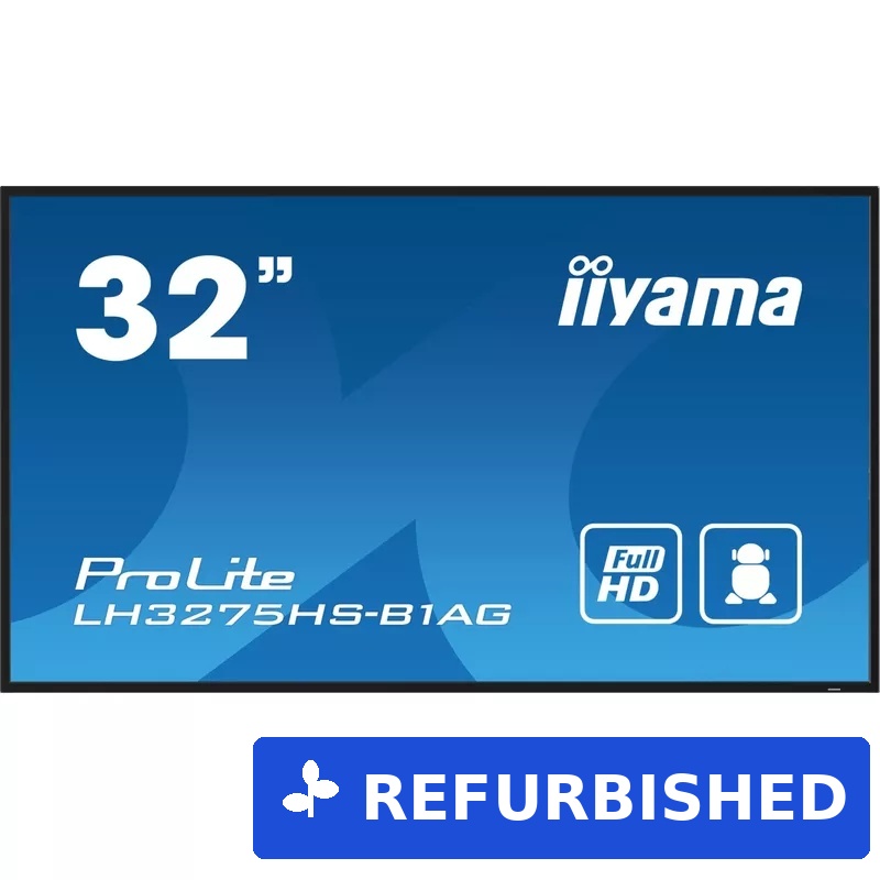 iiyama LH3275HS-B1AG Signage-Display Digital Signage Flachbildschirm 81,3 cm (32") LCD WLAN 500 cd/m² Full HD Schwarz Eingebauter Prozessor Android 11 24/7 (LH3275HS-B1AG) (geöffnet)
