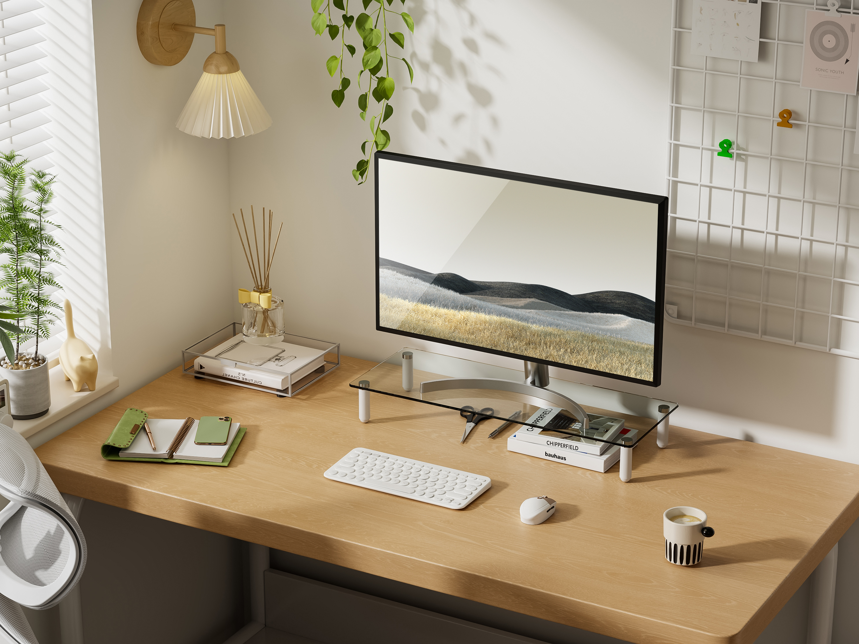 Equip Monitorständer Glas 56 cm Transparent