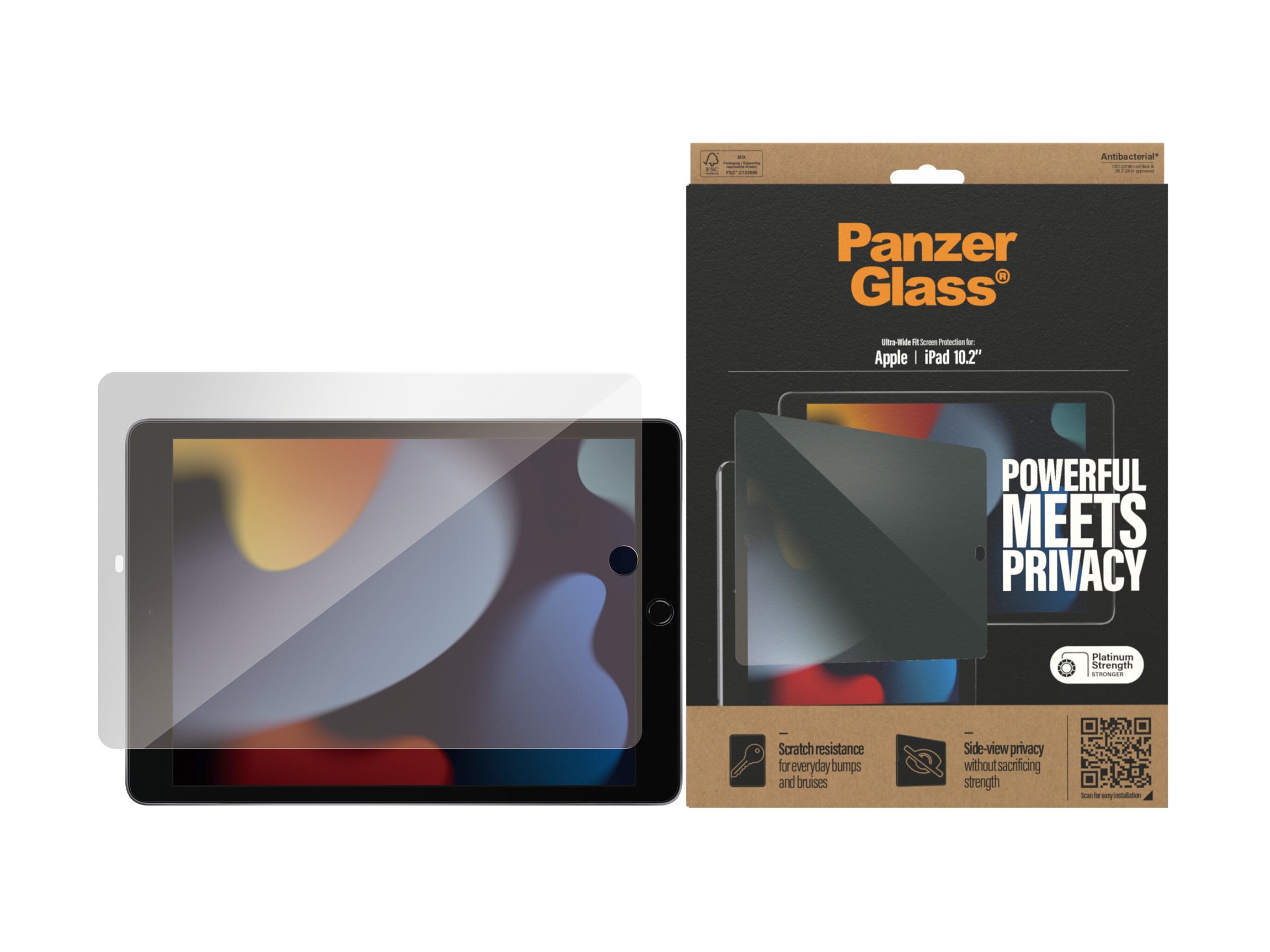 PanzerGlass Privacy & Case Friendly Displayschutz für Apple iPad 10,2" Transparent