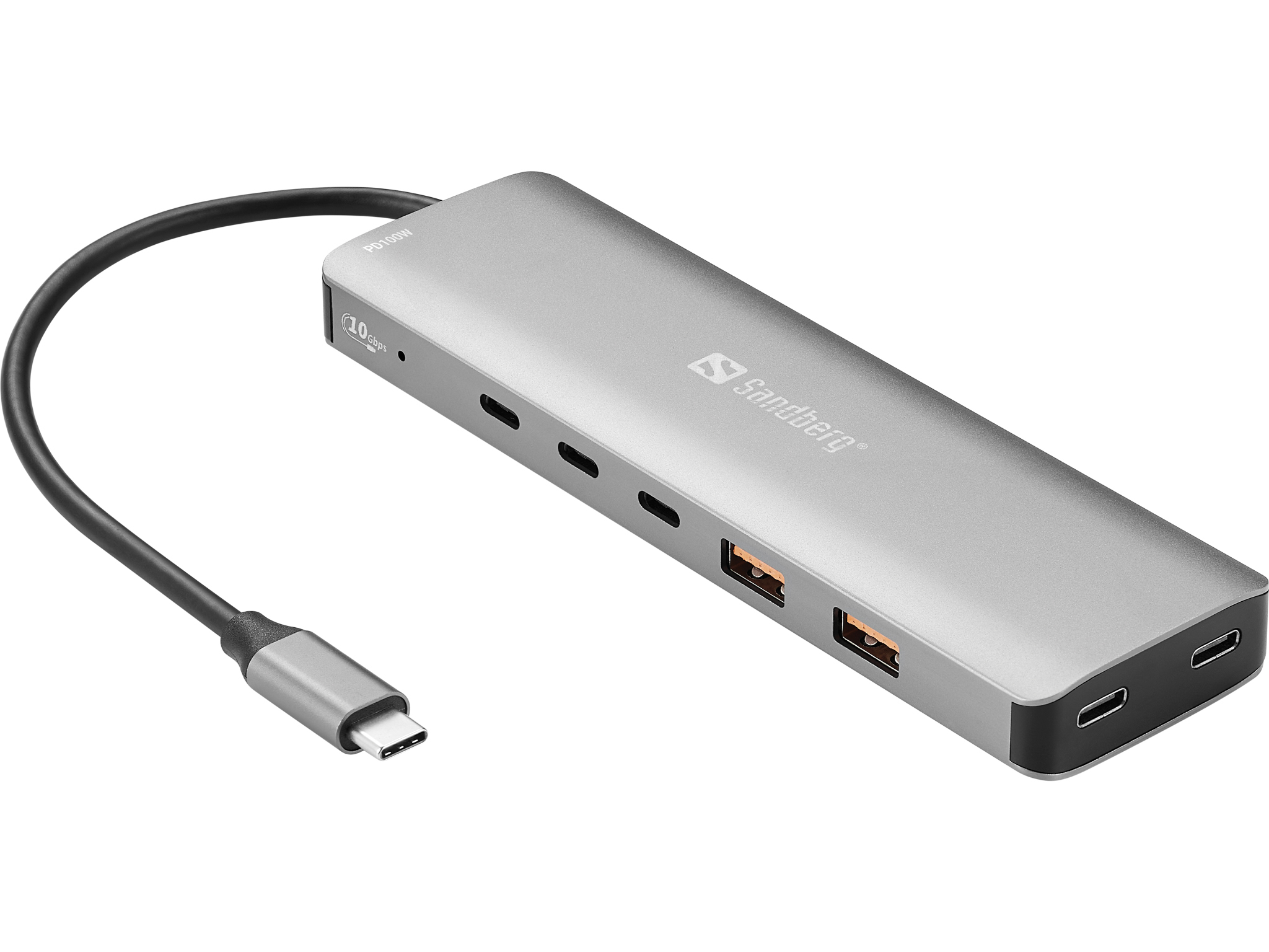 Sandberg USB-C Hub 100W 5x USB-C 3.2 Gen 2 + 2x USB-A Grau
