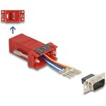 Delock D-Sub 9 Pin Stecker zu RJ12 Buchse Montagesatz rot (67074)